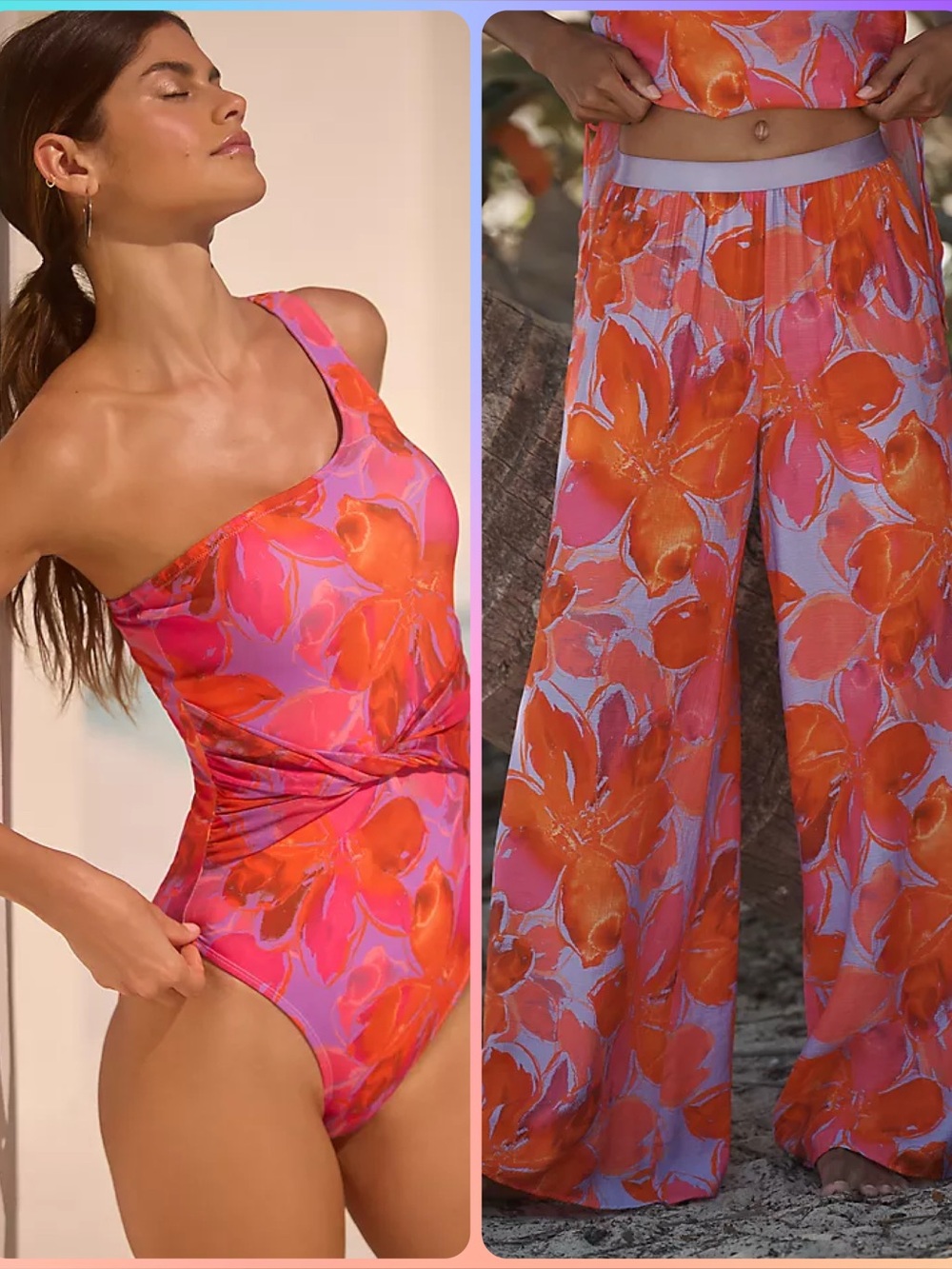 Hutch one shoulder bathing suit and cover up pants! New